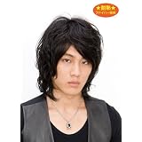 J-5761 ワイルドグランジ スタンダードブラック 耐熱メンズウィッグ 男性用カツラ