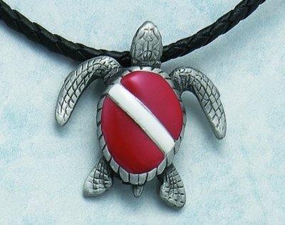 Click here to buy Pewter Ocean Theme Scuba Dive Diving Hand Crafted Pendants on 18 Braided Cord Necklace Jewelry....