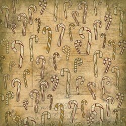 Karen Foster Vintage Christmas Paper 12″X12-Old Fashioned Candy Canes; 25 Items/Order