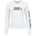 Reebok Seattle Seahawks Ladies White Giant Logo Too Long Sleeve T-shirt