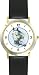 White Mare and Foal in Circle - JP - Horse - WATCHBUDDY&reg; DELUXE TWO-TONE THEME WATCH - Arabic Numbers - Black Leather Strap-Women's Size-Small