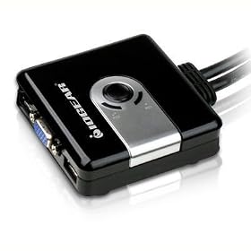 IOGEAR 2-Port Compact USB VGA KVM with Built-in Cable design GCS42UW6 - KVM switch - USB - 2 x KVM port(s) - desktop
