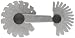 Starrett 6 Screw Pitch Gage With Locking Device, 4-42 Threads Per Inch, 30 Leaves