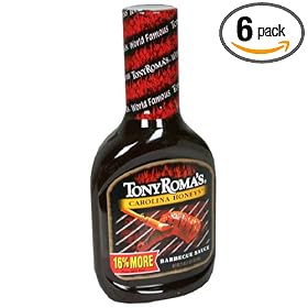 Tony Roma's Barbecue Sauce Carolina Honeys, 21-Ounce Unit (Pack of 6)