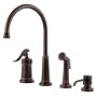 Price Pfister 026-4YPU Ashfield 4-Hole Kitchen Faucet, Rustic Bronze