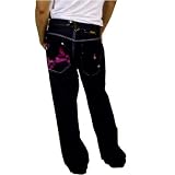 Enyce Mens Black Jeans. 100% heavy weight machine washable cotton. Top quality embroidered design throughout these pants. Excellent attention to all important details: rivets, stitching and fabric design. The latest in unique hip hop and street wear.