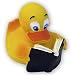 Rubber Duckie - Bookworm Duck (Size: 3" x 2")