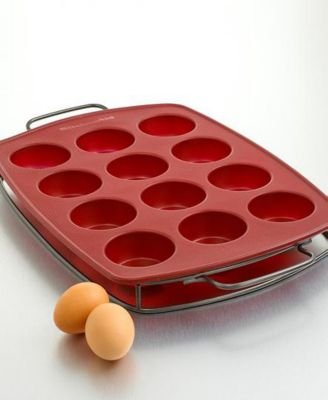 KitchenAid 12-c. Flexible Muffin Mold with Sled, Red