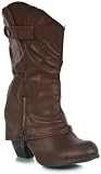 Qupid Priority-06 Mid-Calf Covered Heel Boot