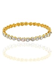 14k Yellow Gold Fashion Bangle Rosecut Diamond Pave Silver Bangle Jewelry