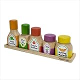 Melissa & Doug Deluxe Wooden Magnetic Kitchen Bottle Collection