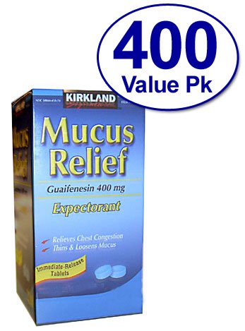 Best Price Kirkland Signature Mucus Relief Chest Expectorant (Guaifenesin 400 mg), 200-Count Immediate-Release Tablets (2 pack)