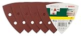 Bosch Zubehör 2607019490 25-teiliges Schleifblatt-Set für Delta-Schleifer, Körnung 120