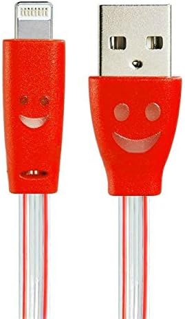 Firefox cable LED Charger, Light Up Charging Cable Luminescent Visible Current Flow Smart Charger & Sync Cable for Apple iPhone 6 6 Plus 5/5S/5 (red)