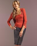 Croco-embossed leather pencil skirt