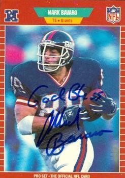 Mark Bavaro Autographed/Hand Signed Football Card (New York Giants) 1989 Pro Set #281