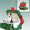 Pit Bull Terrier Green Gift Box Dog Ornament - Brindle
