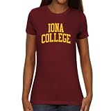 NCAA Iona College Gaels Ladies Basic Arch Slim Fit T-Shirt - Scarlet
