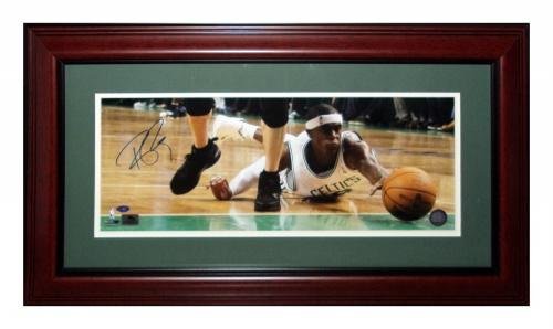Rajon Rondo Autographed Boston Celtics (Steal) Deluxe Framed 8x20 Photo - Framed NBA Photos, Plaques and Collages