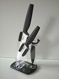 Pradel Excellence - 222621 - Bloc Plexi de 2 Couteaux de Cuisine + Éplucheur - Lame Céramique