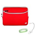 New Red Amazon Kindle DX Carrying Sleeve With Extra Pocket + White Ebook Reader Light + Live*Laugh*Love Wrist Band!!! (Kindle DX Not Included)