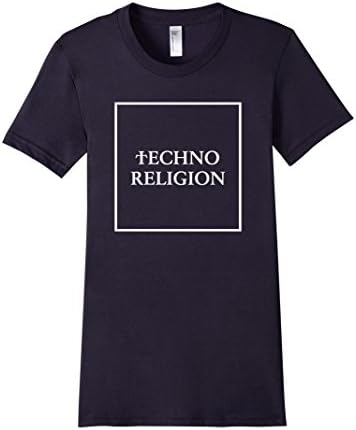Women's Techno Religion tshirt Medium Navy