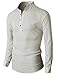 H2H Mens Casual Henley Lightweight Roll-up Sleeve Slim Fit Shirt