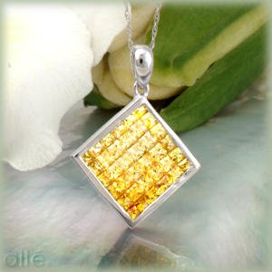 14K Graduated Yellow Sapphire Pendant