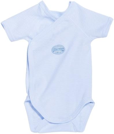 Petit Bateau Short Sleeve Blue Kimono Bodysuit, 1M (21 inches)
