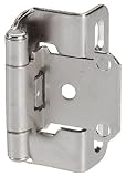 Amerock Decorative Half Wrap 1/2 Overlay Self Closing Cabinet Door Hinge Nickel (Pair)