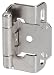Amerock Decorative Half Wrap 1/2" Overlay Self Closing Cabinet Door Hinge Nickel (Pair)