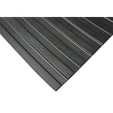 Wide Rib Corrugated Rubber Floor Mat and Runner - Black in color - 3mm x 3ft rolls