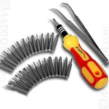 Kit pince + tournevis avec 32 embouts de précision iPhone, Nintendo et autres produits électroniques. Kit pince + tournevis avec 32 embouts de précision iPhone, Nintendo et autres produits électroniques.