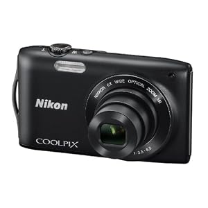 Nikon Coolpix S3300 Digitalkamera (16 Megapixel, 6-fach opt. Zoom, 6,7 cm (2,7 Zoll) Display, bildstabilisiert) schwarz