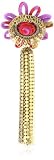 Nancy Bacich Tile Mesh Flower Tassel Gold Plate Brooch