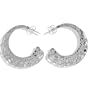 Sterling Silver Hammered Silver Earrings with Open Wire Work by Sajen