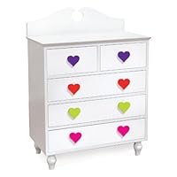 Room Magic Heart 5 Drawer Chest, White