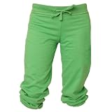 Kelly Bright Green solid color Touchdown Cuffed Fleece Capris with wide waistband. 3 Youth sizes