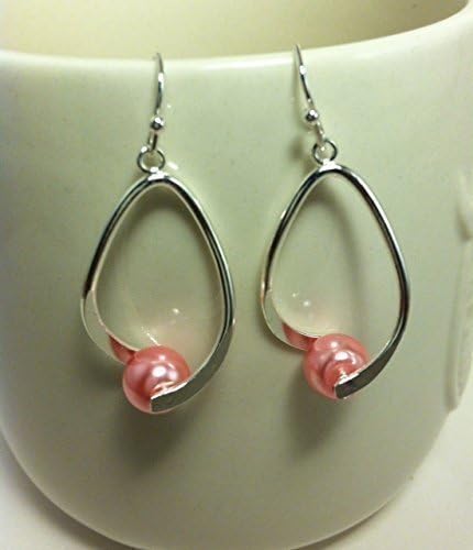 BRAND NEW---Twist of Elegance Earrings ( Kissable Pink shown) + Silk Organza Bag, Best selling Color for Girls, Women Fashion 2016, Top 10 Gift Item for Teen, Pink Jewelry, Loop Earrings