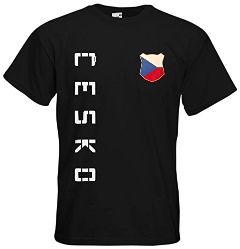 Tschechien Cesko EM 2016 T-Shirt Trikot Name Nummer (Schwarz, L)