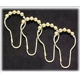 Roller Ball Curtain Rings Set of 12 Polished Brass