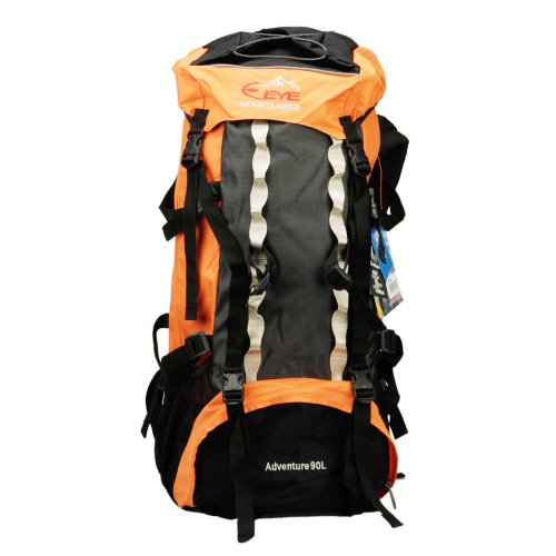 Large Internal Frame 90L Outdoor Trekking Hiking Camping Climbing Hunting Fishing Camp Travel Backpack Shoulder Bag Orange - 5500ci 5500 Cubic Inch
