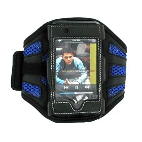 3n1 Combo - Heavy Duty Sport Workout Mesh Armband - Bundled with 12v Rapid Premium Car Charger and Home Travel Wall AC Adapter Charger for Apple iPod Touch 8gb 16gb MP3 Player - 3 Color Choices