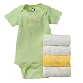 Gerber 5pk Short Sleeve Onesies - Green Animal