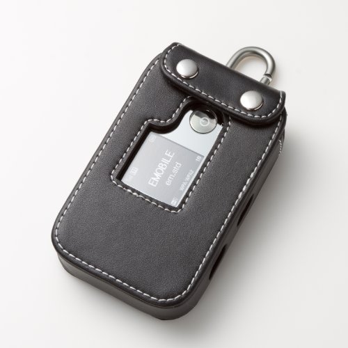 画像をクリックして拡大イメージを表示 安いイー・モバイル Pocket WiFi LTE HUAWEI GL04P 用カラビナリング付本革レザーケース