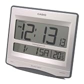 CASIO(カシオ) 電波デジタル掛け時計 温度表示 置き掛け兼用 シルバー ID-26J-8JF