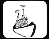 Mouse Pad with San Francisco , vehicle, black and white , boat, California, transportation, ship, cargo, towers