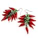 Glass Hot Red Chilly Dangle Earrings