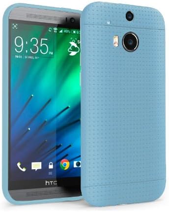Chivel (TM) Premium Slim Fit Soft TPU Protector Case for NEW HTC One Smartphone (M8, Blue Dot)