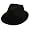 Cotton Solid Fedora Hat-Black